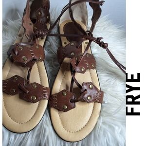 Frye Women's Brown Leather Laney Gladiator  Sandals